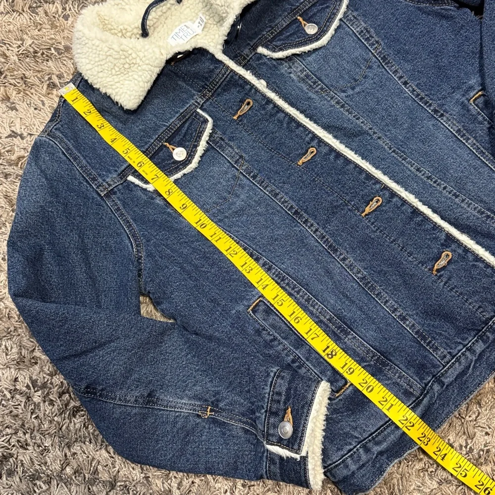 NWT Time and Tru Blue Denim Sherpa Jacket sz small 4-6 - Picture 5 of 7